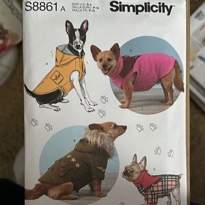 New Simplicity Dog Clothing Pattern - Yellow, Pink, Plaid